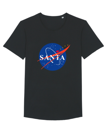 NASA Logo with SANTA claus sleigh and rockets Black