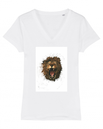 Furious lion White