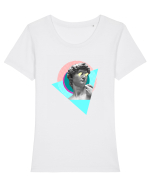 Vaporwave David Tricou mânecă scurtă guler larg fitted Damă Expresser