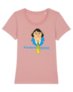 PandemiBOSS Tricou mânecă scurtă guler larg fitted Damă Expresser