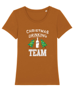 Christmas Drinking Team Tricou mânecă scurtă guler larg fitted Damă Expresser