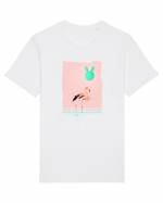 Flamingo Roz și Balonul Cactus  Tricou mânecă scurtă Unisex Rocker