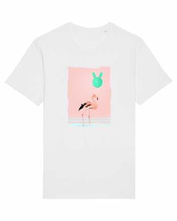 Flamingo Roz și Balonul Cactus  White