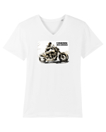 cu motoru Tricou mânecă scurtă guler V Bărbat Presenter