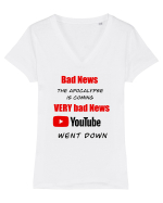 Youtube went down Tricou mânecă scurtă guler V Damă Evoker