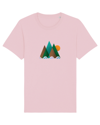 Munți Geometrie și Culori Cotton Pink