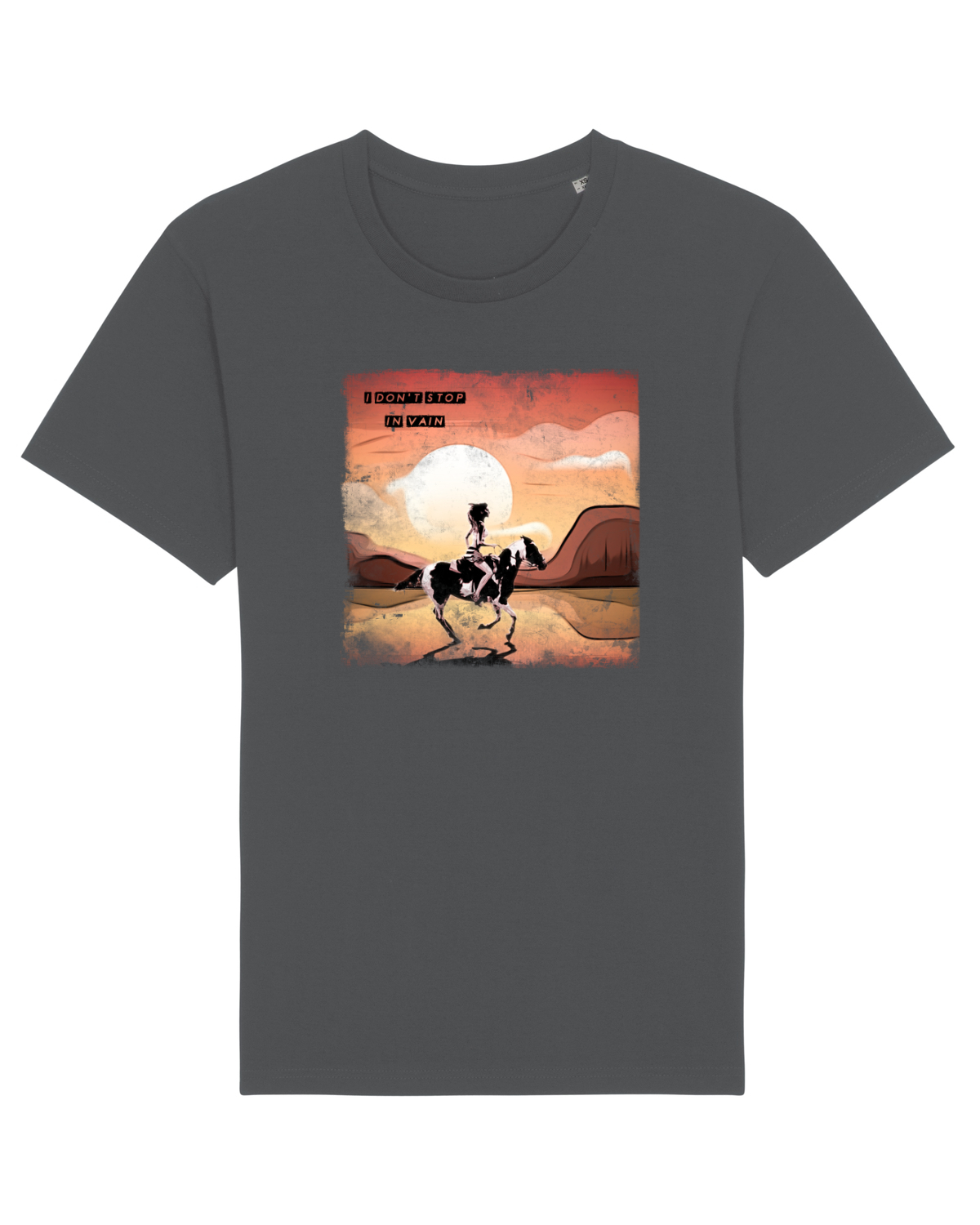 Tricou mânecă scurtă Unisex Rocker Anthracite