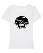 Happy Camper Tricou mânecă scurtă guler larg fitted Damă Expresser
