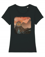 House on the mountain Tricou mânecă scurtă guler larg fitted Damă Expresser