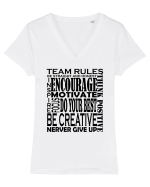 Team Rules Tricou mânecă scurtă guler V Damă Evoker