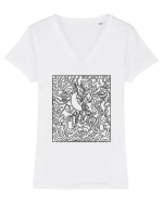 De colorat Tricou mânecă scurtă guler V Damă Evoker
