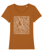De colorat Tricou mânecă scurtă guler larg fitted Damă Expresser