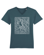 De colorat Tricou mânecă scurtă guler V Bărbat Presenter