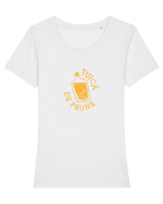 Țuică de prune Tricou mânecă scurtă guler larg fitted Damă Expresser