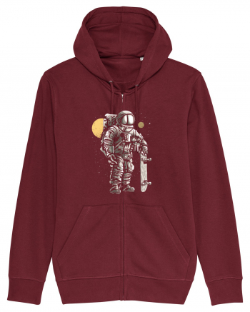 Astronaut Skater Retro Wood Style Burgundy