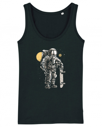 Astronaut Skater Retro Wood Style Black