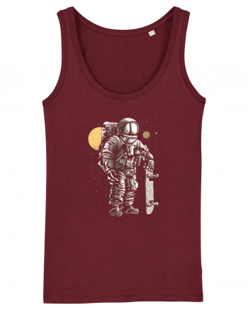 Astronaut Skater Retro Wood Style Burgundy