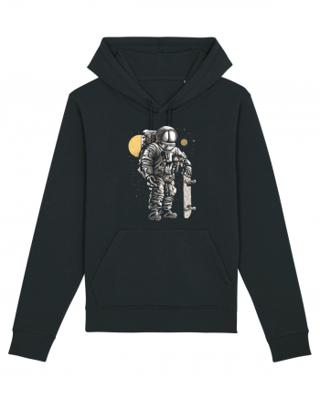 Astronaut Skater Retro Wood Style Black