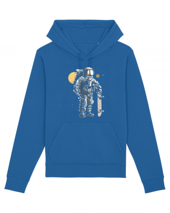 Astronaut Skater Retro Wood Style Royal Blue