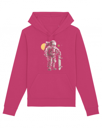 Astronaut Skater Retro Wood Style Raspberry