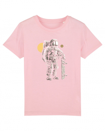 Astronaut Skater Retro Wood Style Cotton Pink