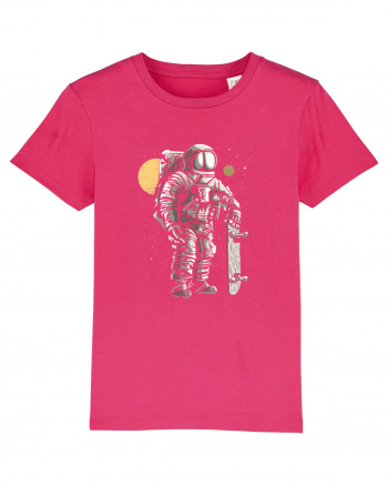 Astronaut Skater Retro Wood Style Raspberry