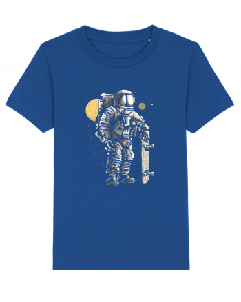 Astronaut Skater Retro Wood Style Majorelle Blue