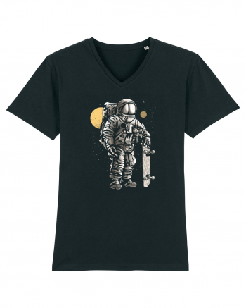 Astronaut Skater Retro Wood Style Black