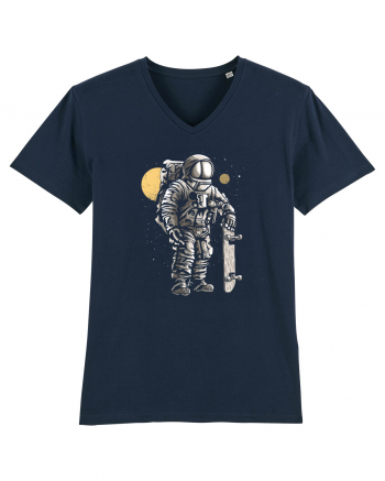 Astronaut Skater Retro Wood Style French Navy