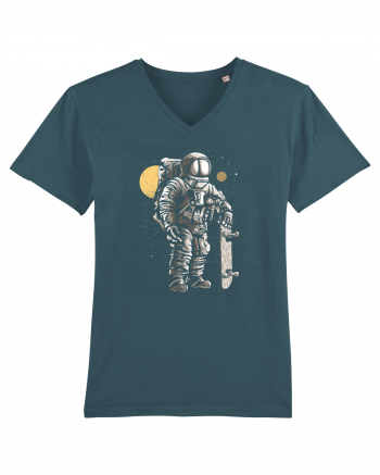 Astronaut Skater Retro Wood Style Stargazer