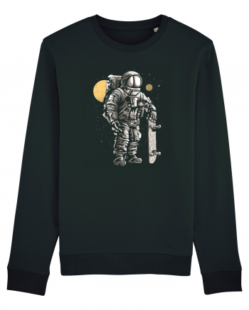 Astronaut Skater Retro Wood Style Black