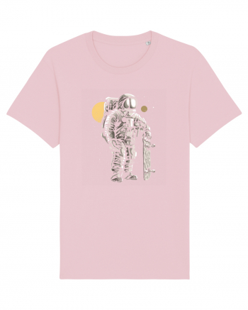 Astronaut Skater Retro Wood Style Cotton Pink