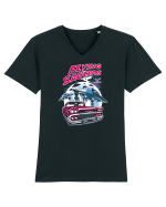 Flying Saucers Vintage Car Tricou mânecă scurtă guler V Bărbat Presenter