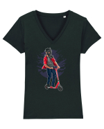 Scooter Rider Tricou mânecă scurtă guler V Damă Evoker