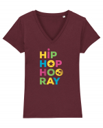 HIP HOP Hooray Retro Style Tricou mânecă scurtă guler V Damă Evoker