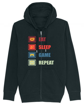 Eat Sleep Game Repeat Black