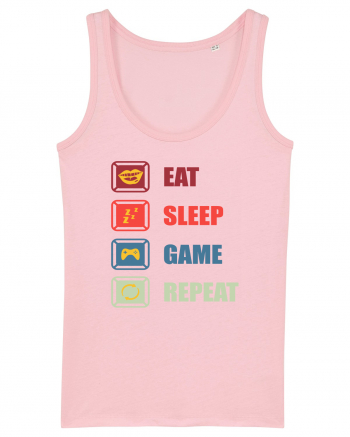 Eat Sleep Game Repeat Cotton Pink