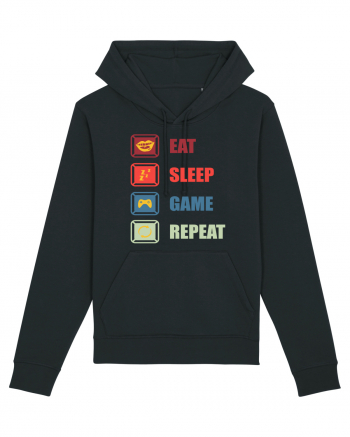 Eat Sleep Game Repeat Black