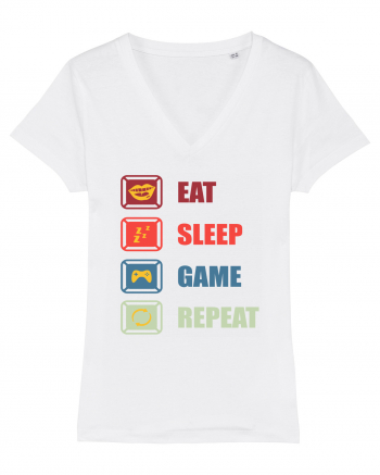 Eat Sleep Game Repeat White