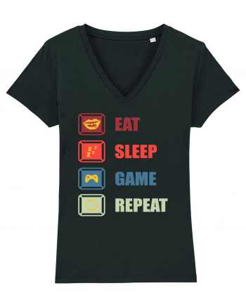 Eat Sleep Game Repeat Black