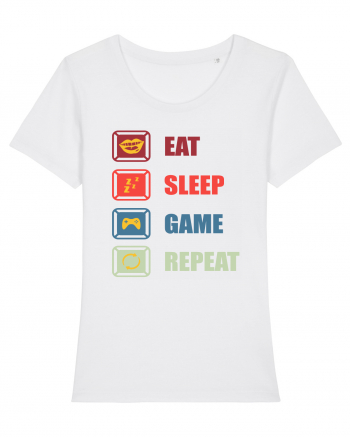 Eat Sleep Game Repeat White