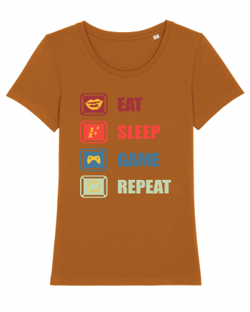 Eat Sleep Game Repeat Roasted Orange