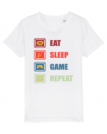 Eat Sleep Game Repeat White