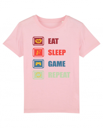 Eat Sleep Game Repeat Cotton Pink