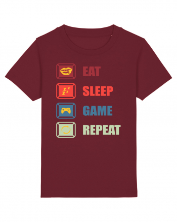 Eat Sleep Game Repeat Burgundy