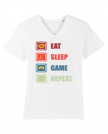 Eat Sleep Game Repeat White