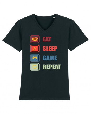 Eat Sleep Game Repeat Black