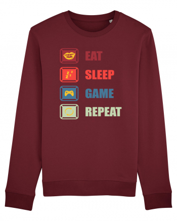 Eat Sleep Game Repeat Burgundy