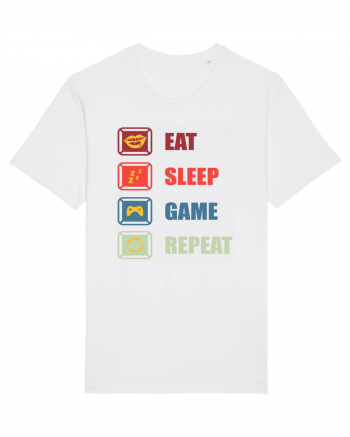 Eat Sleep Game Repeat White