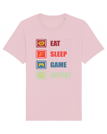 Eat Sleep Game Repeat Cotton Pink